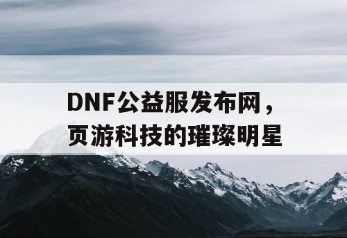 DNF公益服发布网，页游科技的璀璨明星